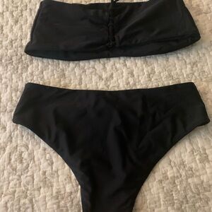 Black Bandeau Bikini Set